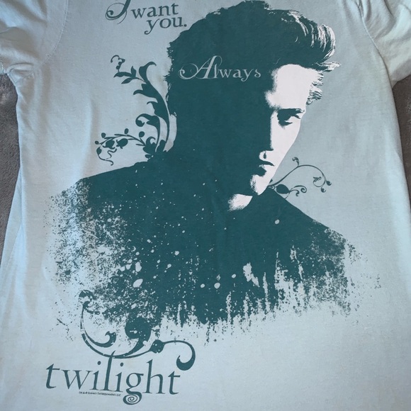 Hot Topic Tultex Girly Twilight Saga Edward Cullen T Shit I Want You Always - Picture 2 of 7